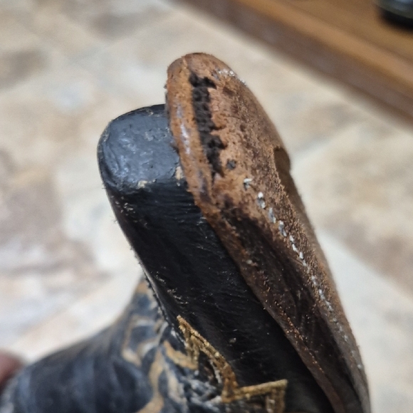 Corral Vintage Wings  Crosses Cowgirl Boots Black Gold Silver Woman's Size 7.5 W - Picture 11 of 16